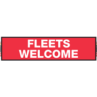 2' x 8' FullSpeed Automotive Red Fleets Welcome Mesh Bay Banner (single-sided)