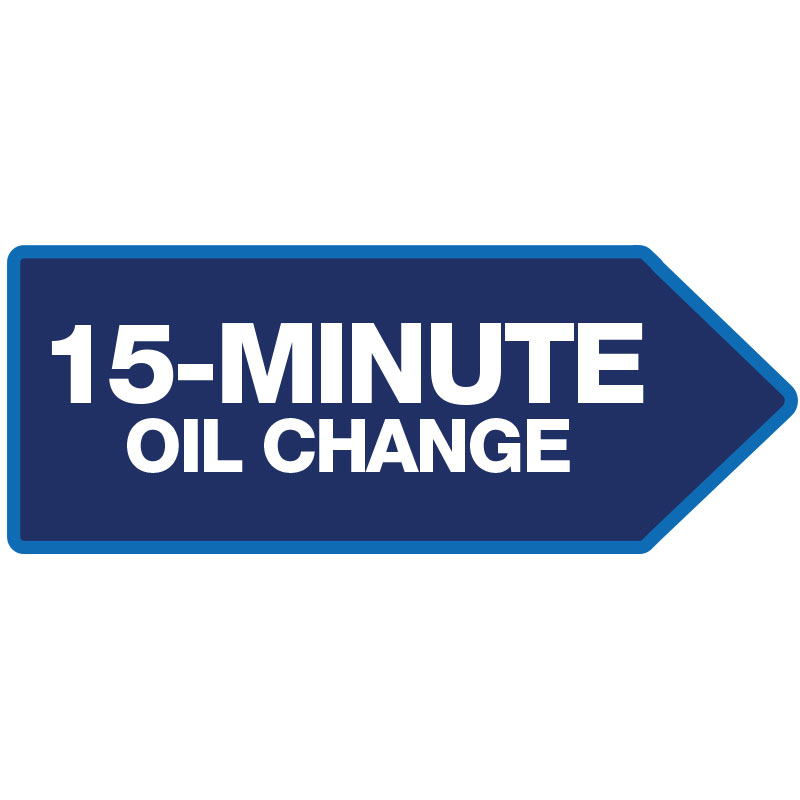 46" x 18" FullSpeed Automotive Blue 15-Minute Oil Change Arrow Spinner Sign (double-sided)