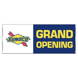 4' X 10' Sunoco Blue Grand Opening Vinyl Banner 