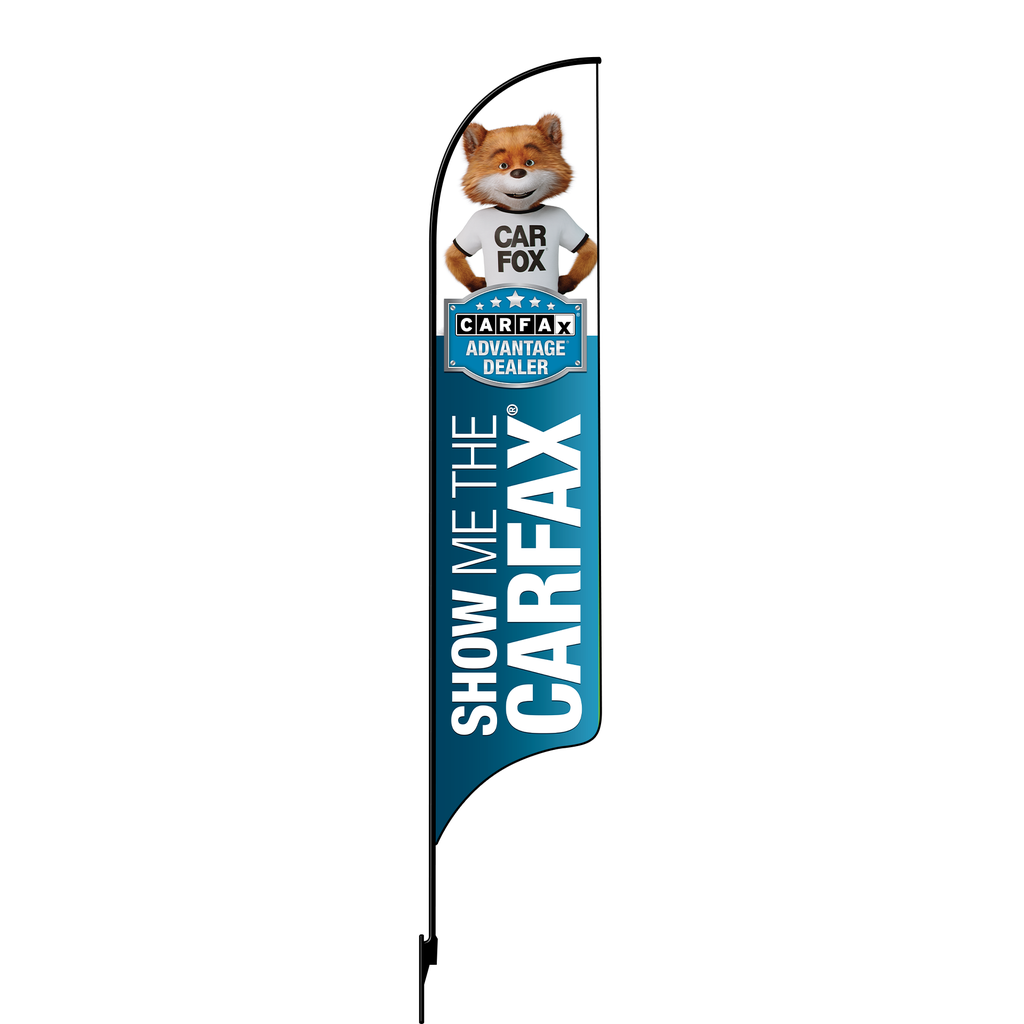 15' Carfax Show Me The Carfax Advantage Dealer with Fox on Top AdverSail Flag Kit