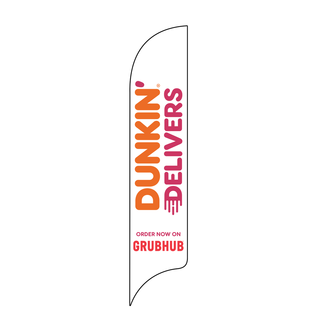 15' Dunkin' Donuts White GrubHub AdverSail Flag