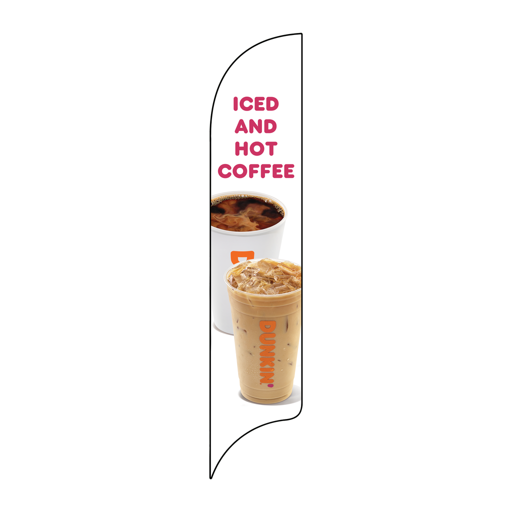 15' Dunkin' Donuts White Iced & Hot Coffee AdverSail Flag